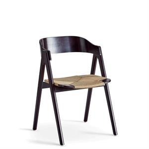 Findahl - Mette stol - Natur flet - Bøg sort lakeret